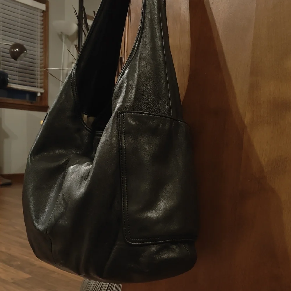 Tory Burch Dark Brown Leather Hobo Bag